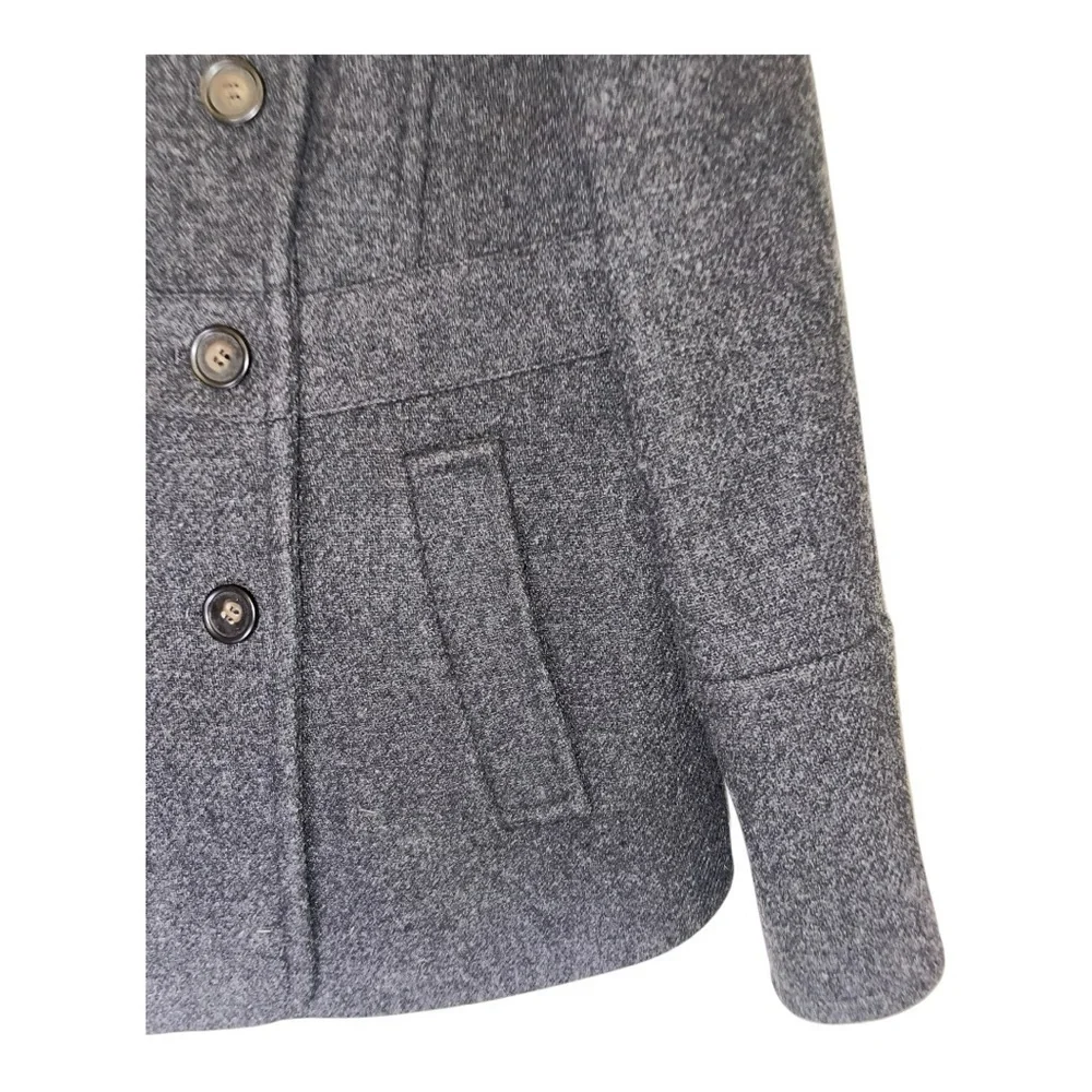 J. Crew Charcoal Dark Gray Stadium Cloth Nello Gore Wool Blend Pea Coat - Picture 6 of 11